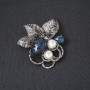 Brooch "Blueberry" metal color "silver" 4.5 cm
