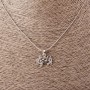 Pendant 'Musical Staff' on a token chain, length 52 cm, diameter 2 x 1.5 cm, silver-toned metal