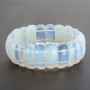 Bracelet moonstone on elastic band rectangular link 25x11–13mm+