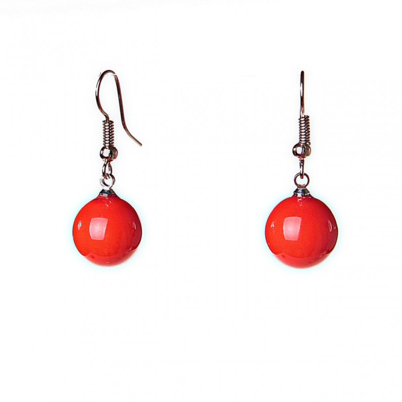 (33/13mm) Earrings with hook closure Orange Majorca