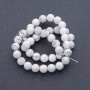 Howlite Beads on String, Natural Stone, Smooth Round Beads, 8mm Diameter +/-, 38 cm Length