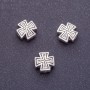 Cross bead insert, length 10 mm, d1-1, 5 mm, color silver, packaging 20 g +/- 10 pcs