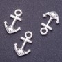 Anchor pendant finding, length 20x13 mm, diameter 1-1.5 mm, silver finish, 20 g, 19 pcs (±)