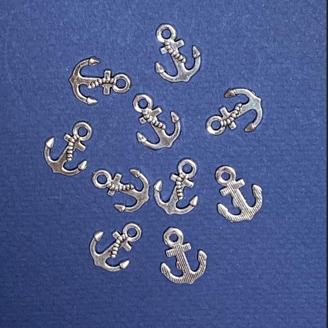 Anchor pendant finding, 17x13 mm, hole diameter 1.5 mm, 5 mm finish, 20 g + 5 pcs