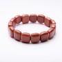 Aventurine stone bracelet (synthetic) 'Golden Sand' on elastic, 12×12 mm links, 18 cm circumference