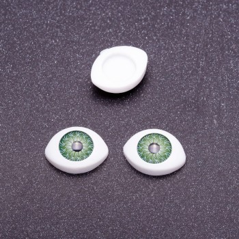 Fittings 'Living Eyes' pair, green pupil color, diameter 7mm, 10x13mm, packaging 50 pairs