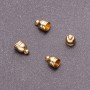 End cap finding 9x6 mm ± d2-5 mm d3-1.5 mm, gold color finish, 18 pcs