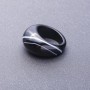 Ring made of natural black and white agate, size 19 mm