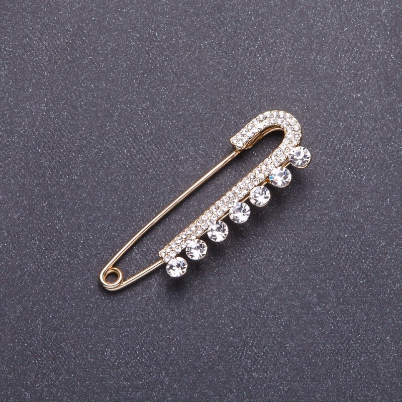 Gold-tone metal brooch pin 5.5×1.8 cm