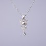 Pendant 'Fairy' on a token chain, diameter 25x10 mm, length 50 cm gray metal