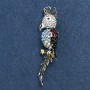 Brooch 'Cockatoo' 7 x 1.5 cm in gray metal