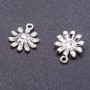 Pendant findings 'Daisy' 'Light Silver', 13mm diameter, 16mm length, drilled holes, 9 pcs set