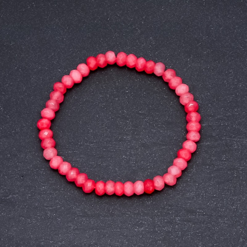 Bracelet 'Tourmaline' (synthetic) dark pink, 6×4 mm on elastic