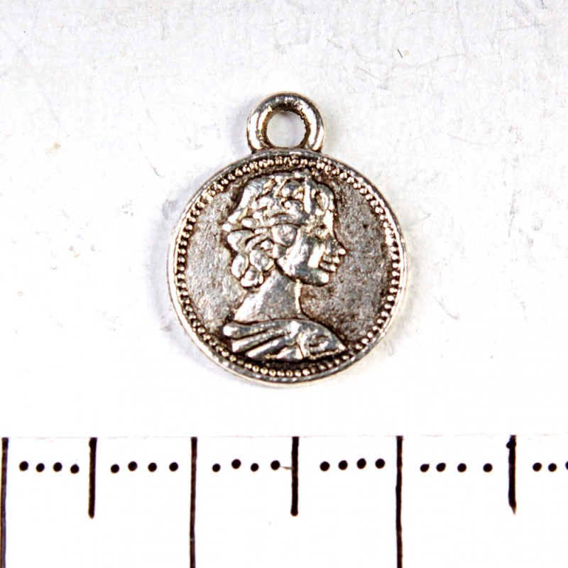 Coin Pendant Findings 12x15mm Finish 20 g +/- 26 pcs
