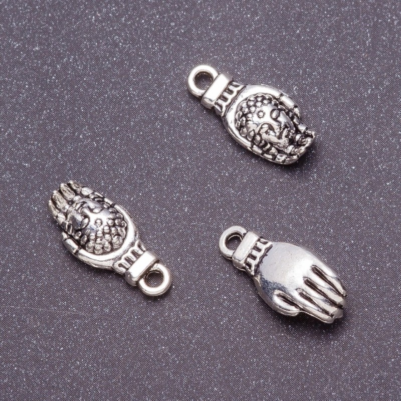 Pendant Palm Buddha 18×8 mm finish 20 g +/- 12 pcs