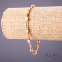 Xuping bracelet with white stones, length 18–20 cm, thickness 5 mm, gold color