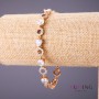 Xuping bracelet with white crystals, length 18–21 cm, thickness 8 mm, gold color