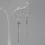 Earrings 'Itaolyao' Crosses, 15 mm diameter, 65 mm length, silver