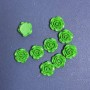 Acrylic Green Rose Cabochon, 18 mm, 17 pcs