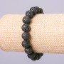 Lava Stone Bracelet with Ball Beads, 10mm Diameter, 18cm Length on Elastic