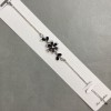 Bracelet 'Black Flower' with White Rhinestones