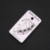 Silver-tone clip-on earring with blue rhinestones and white flowers