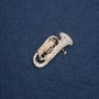 Musical Trumpet Brooch 47x26mm, metal color gold