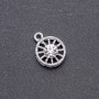Round pendant with a white rhinestone, diameter 15mm L0mm