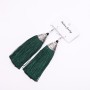 Tassel Earrings 'Almina' dark green, length 10 cm