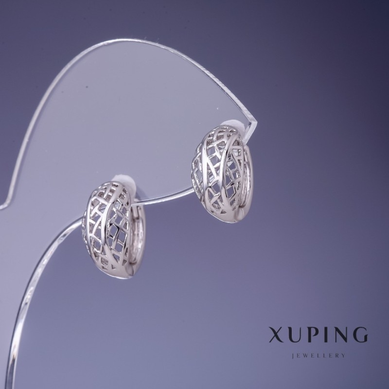 Сережки Xuping 7х13мм родій