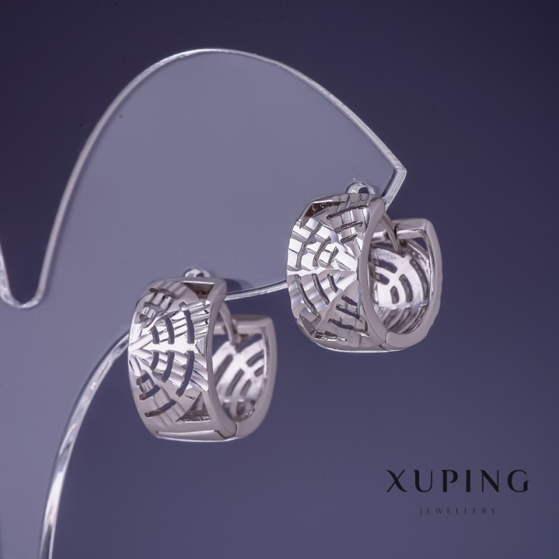 Сережки Xuping 14х8мм родій