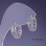 Сережки Xuping 6х14мм родій з білими стразами
