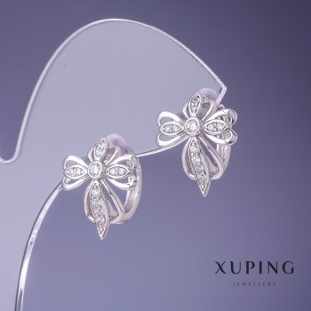 Сережки Xuping 13х16мм родій