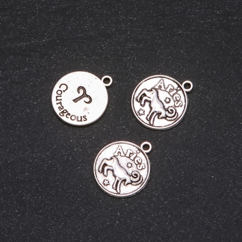 Zodiac Aries Pendant, 17mm diameter, packaging 20 g ± 11 pcs