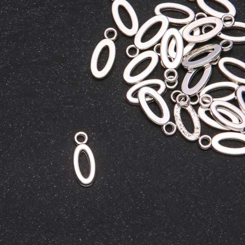 Pendant hardware Letter 'O' 17x7 mm, packaging 20 g (± 25 pcs)