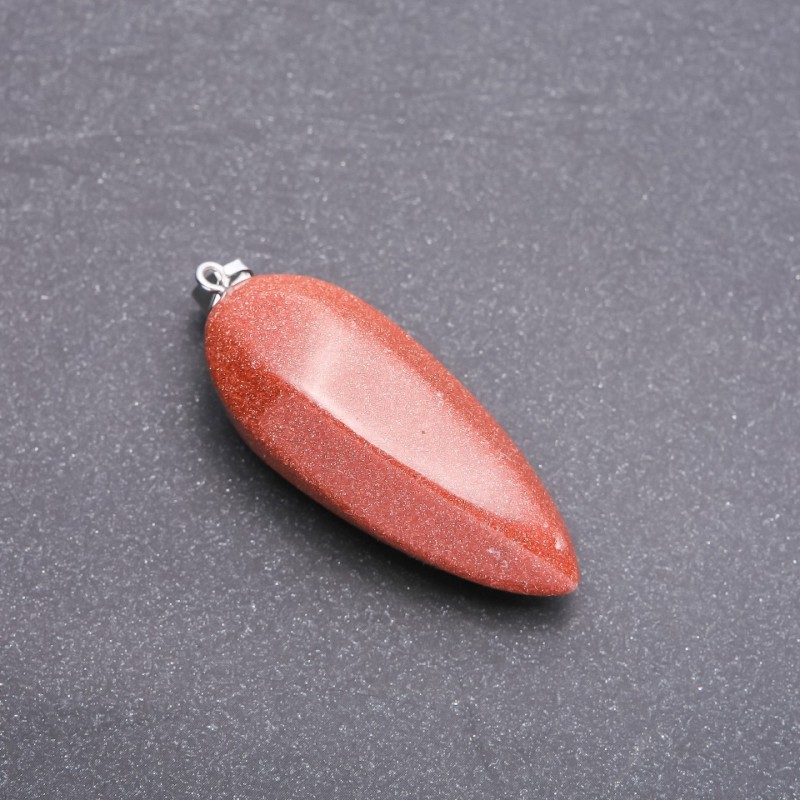 Aventurine Stone Pendant 'Golden Sand' 50x20 mm (+-)