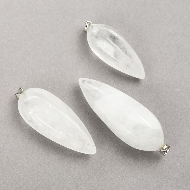 Pendant with natural rock crystal 50x20mm (±)