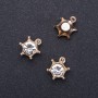 Pendant finding Crown 'gold' with crystal, diameter 16mm, length 18mm, packaging 8 pcs. (±)