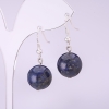 Azurite Earrings smooth ball, 12mm diameter