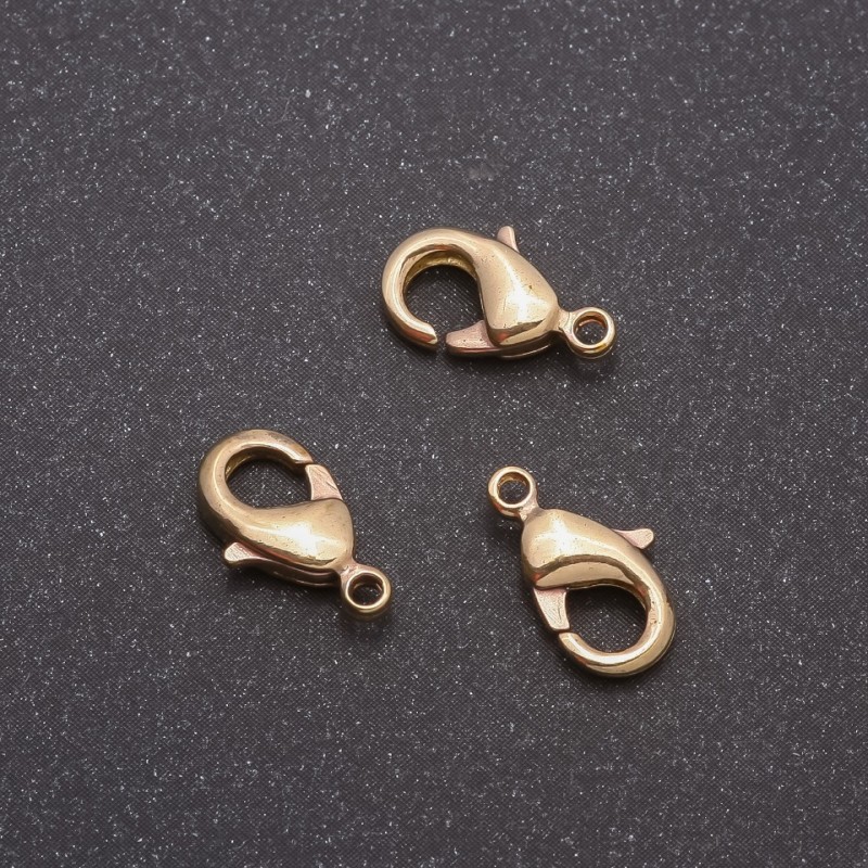 Price per pack /10 pcs. Clasp 12x6 mm, metal color 'Light Bronze'