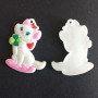 Price per 10 pcs. Blank for a pendant, earrings, keychain Cat 33x17 mm