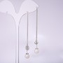 Long asymmetric stud earrings, 925 sterling silver, Sea collection, 8 mm thick, length 107–135 mm