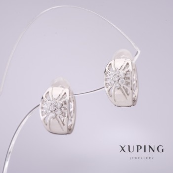 Сережки Xuping 13х8мм родій