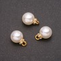 Pendant Finding 'Pearl' (plastic) Yellow metal 12x17 mm, hole diameter 1.8 mm, finish 10 pcs +