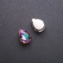 Price per pack / 10 pcs. Sew-on crystal in drop prong 10x14 mm Raspberry-Green