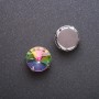 Price per pack / 10 pcs. Sew-on Rivoli Crystal in a Cap, Round 13 mm, Yellow-Green