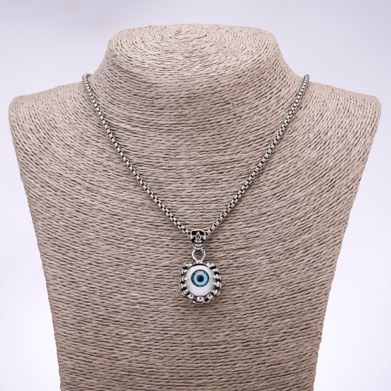 Eye Pendant in Goth-Punk Style on Chain, 22×25 mm, 65 cm