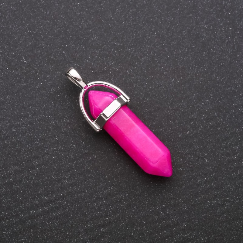 Hexagonal pendant 'Tourmaline' (Synthetic) 8x35x40 mm