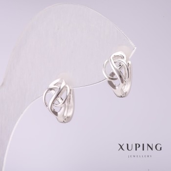 Сережки Xuping 11х8мм родій