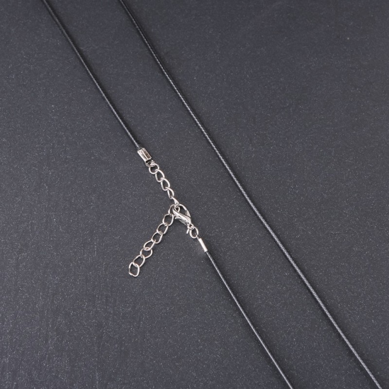 Price per pack / 10 pcs Waxed pendant cord, diameter 1.5 mm, length 60–68 cm, black